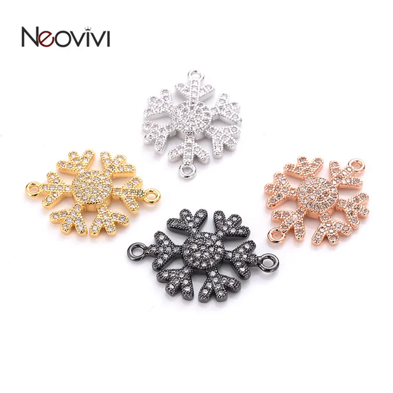 

Neovivi Snowflake Charms for Jewelry Making Zircon Necklaces Connectors Bracelets for Women Kids Bracelets Dangle Earrings DIY