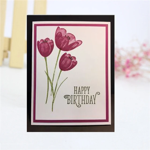 tulip flower metal cutting dies stencil scrapbooking photo album how to make tulip flower with craft paper