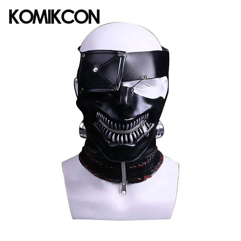 Lowinger Offerte Giapponese Anime Tokyo Ghoul Kaneziki Ken Maschera Cosplay Costume Di Halloween Del Partito Accessori Adulto Nero Copricapi Economici Prezzo Online