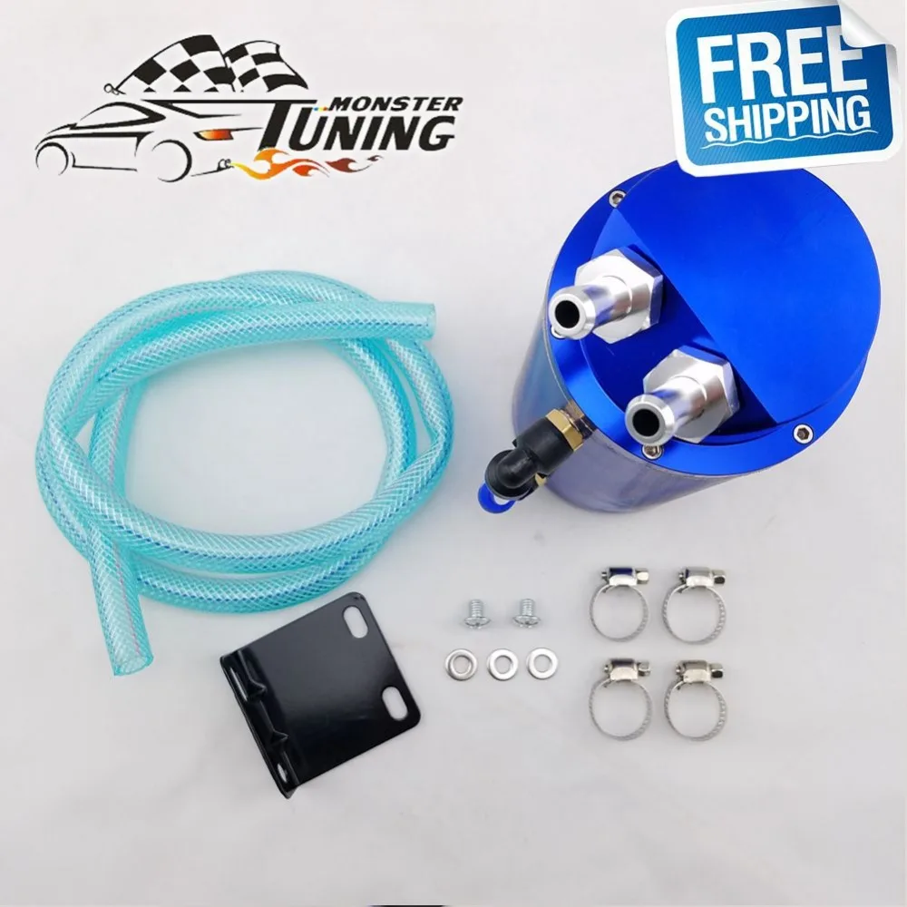 

Free Shipping Universal Aluminum Turbo Engine Round Oil Catch Tank Can Reservoir Performance Silver,Black,Red,Blue With Logo