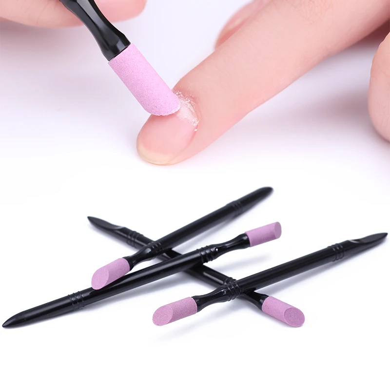 

1 Pc Double-ended Quartz Nail Cuticle Remover Pen Washable Dead Skin Pusher Trimmer Manicure Nail Art Tool