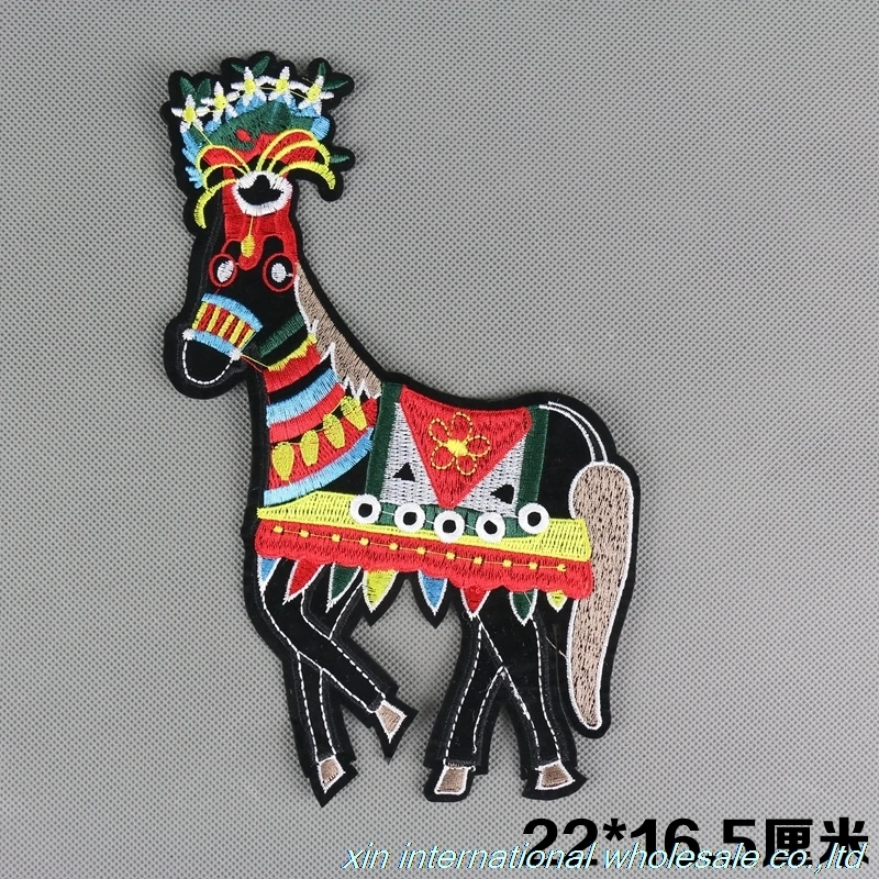 

Large cloth non mainstream patches Donkey embroidery patch Fashion hand embroidery patches for clothing