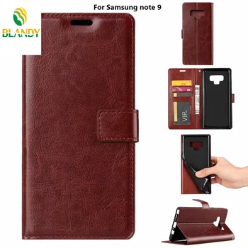 

10pcs/lot phone leather case for Samsung note 9 Soft TPU + PU Leather Crazy Horse Wallet Case For Samsung S9 plus
