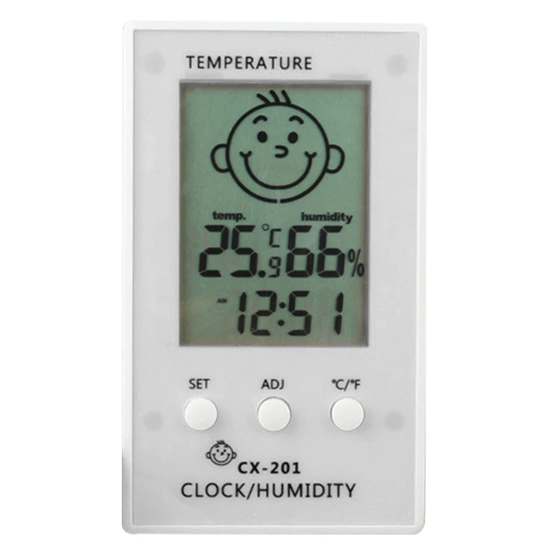ЖК-цифровой термометр гигрометр настольные часы измерение температуры и влажности температура Метеостанция диагностический инструмент - Цвет: Белый