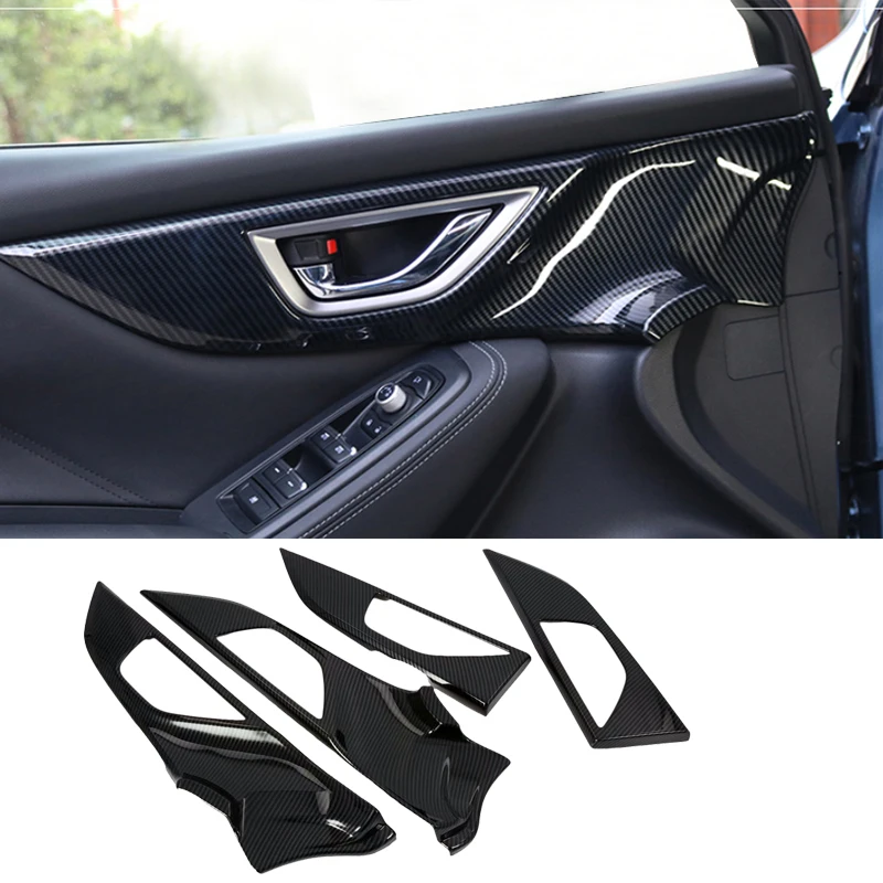 ABS Carbon Fiber Inner Door Handle Frame Cover Trim For Subaru Forester 2019