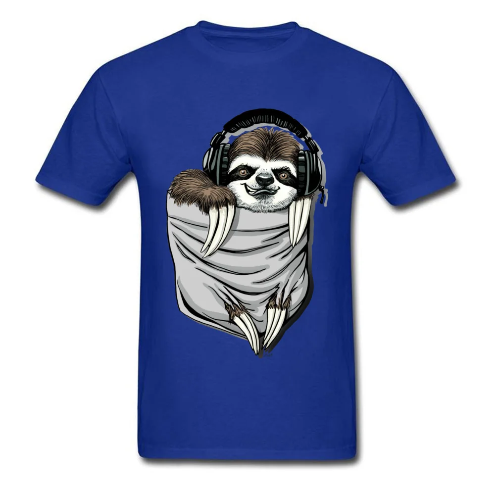 Sloth in My Pocket Men T-shirts 2018 Discount Geek Tops Shirt Cotton Crewneck Short Sleeve Summer Sweatshirts Thanksgiving Day Sloth in My Pocket blue