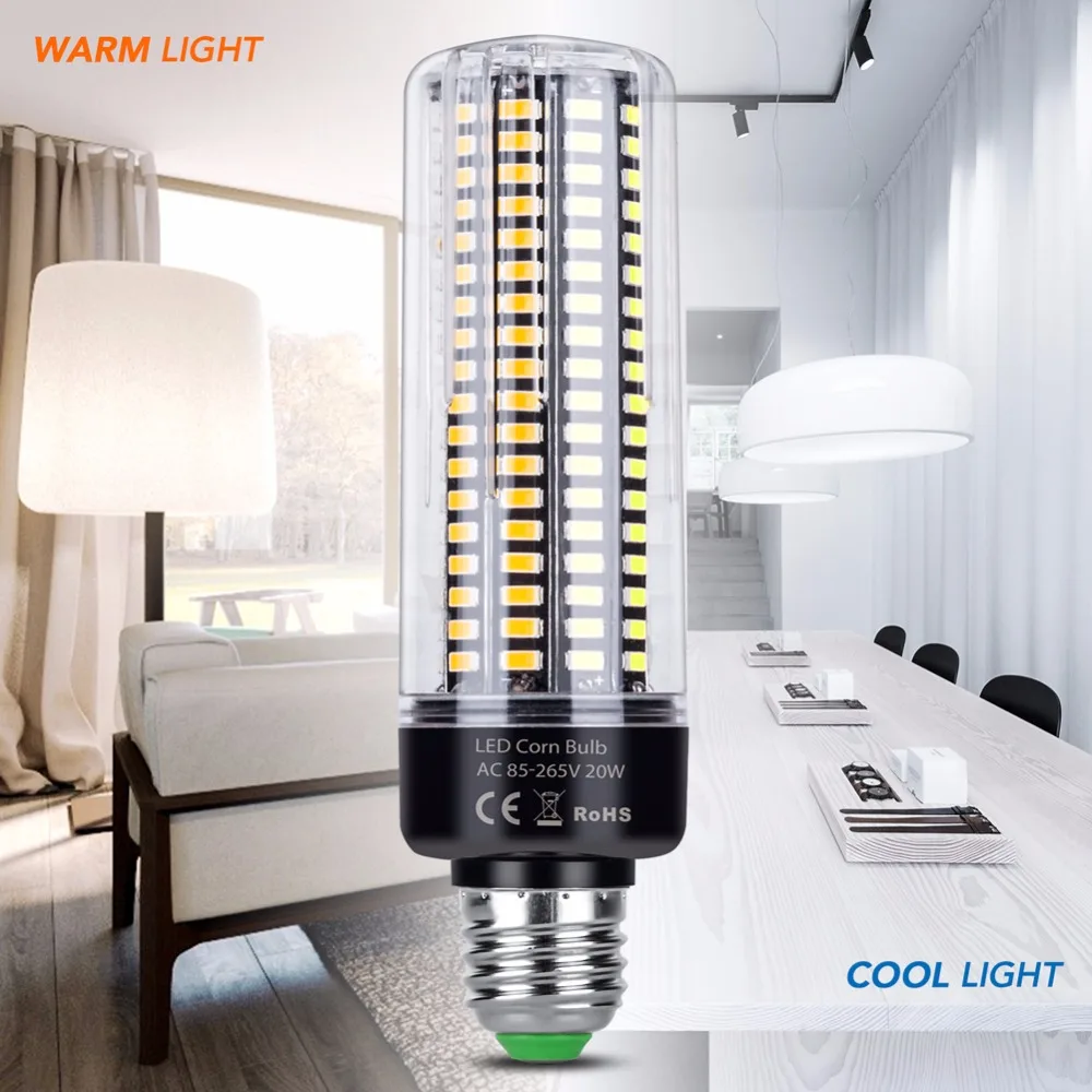 

E27 Led Energy Saving Corn Lamp LED E14 Light Bulb 5736 SMD Lampada 3.5W 5W 7W 9W 12W 15W 20W Ampoule 85-265V No Flicker Gaisma