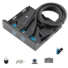 5 шт. Bay концентратор кронштейн кабеля USB 3,0 20 Pin 2 Порты спереди Панель гибкого диска C1Hot новое поступление