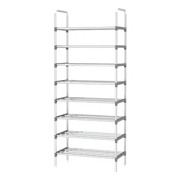 

Simple 9 Layers Shoe Shelf Stainless Steel Frame Easy to Install Hallway Stand Holder Shoes Storage Home Space-Saving Shoes Rack