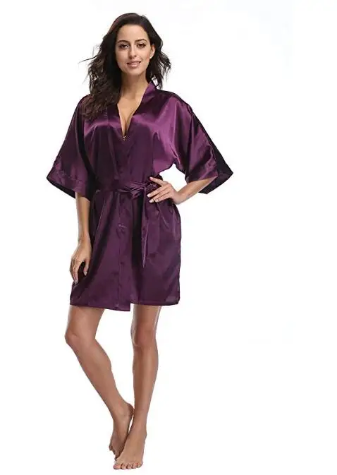 4XL Women's Satin Wedding Kimono Bride Robe Sleepwear Bridesmaid Robes Pajamas Bathrobe Nightgown Spa Bridal Robes Dressing Gown