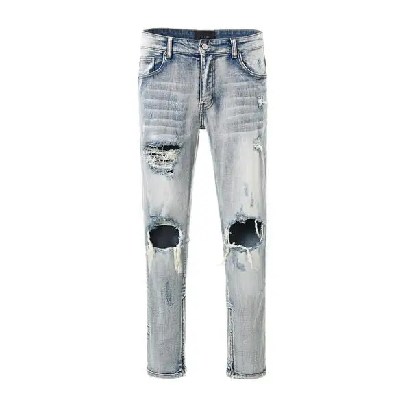 BLACK FOG STREET DESTROYED DENIM LIGHT classics Best version zippers ...