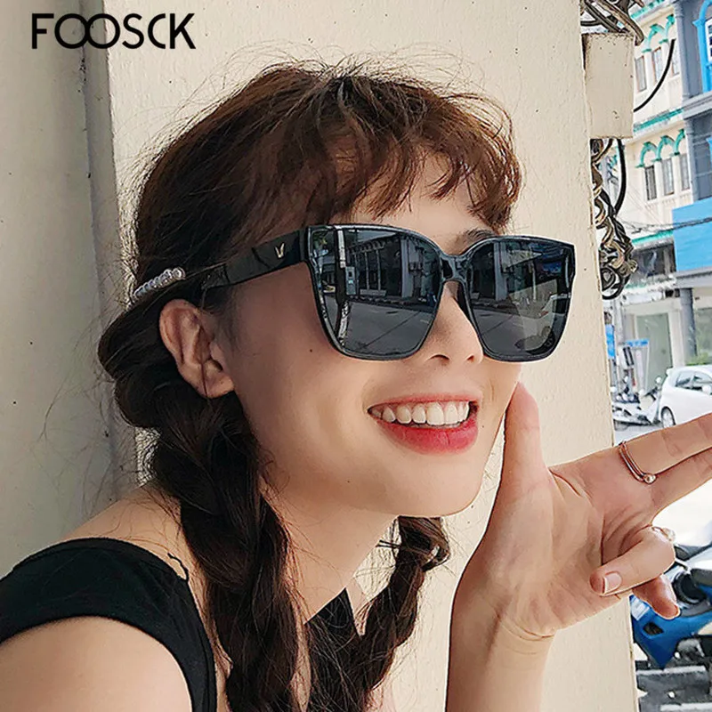 FOOSCK, сексуальные, модные, более размера d, квадратные солнцезащитные очки для женщин, Летний стиль, оправа большого размера, зеркальные солнцезащитные очки для женщин, Oculos UV400
