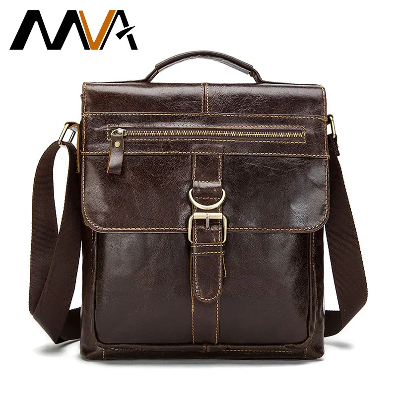 

MVA Man Genuine Leather Crossbody Bag For Men top-handle Men's Bags Zipper Hasp Solid Colour Shoulder Messenger Bags ZZ-8