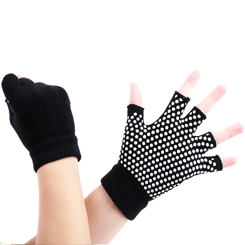 

1 Pair Half Finger Gym Fitness Cotton Training Gloves Yoga Gloves Non-Slip Breathable Exercise running Gloves Unisex Pilates