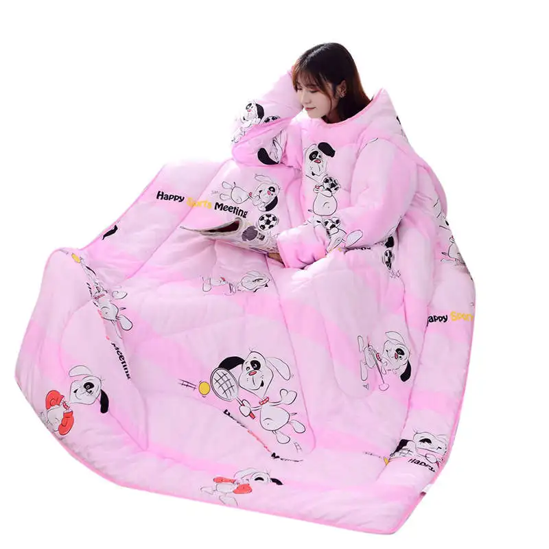 

Cartoon 180X220cm Winter Lazy Comforter Quilt With Sleeves Warm Thickened Washed Blanket Lazy Quilt With Sleeves Winter 19MAR21