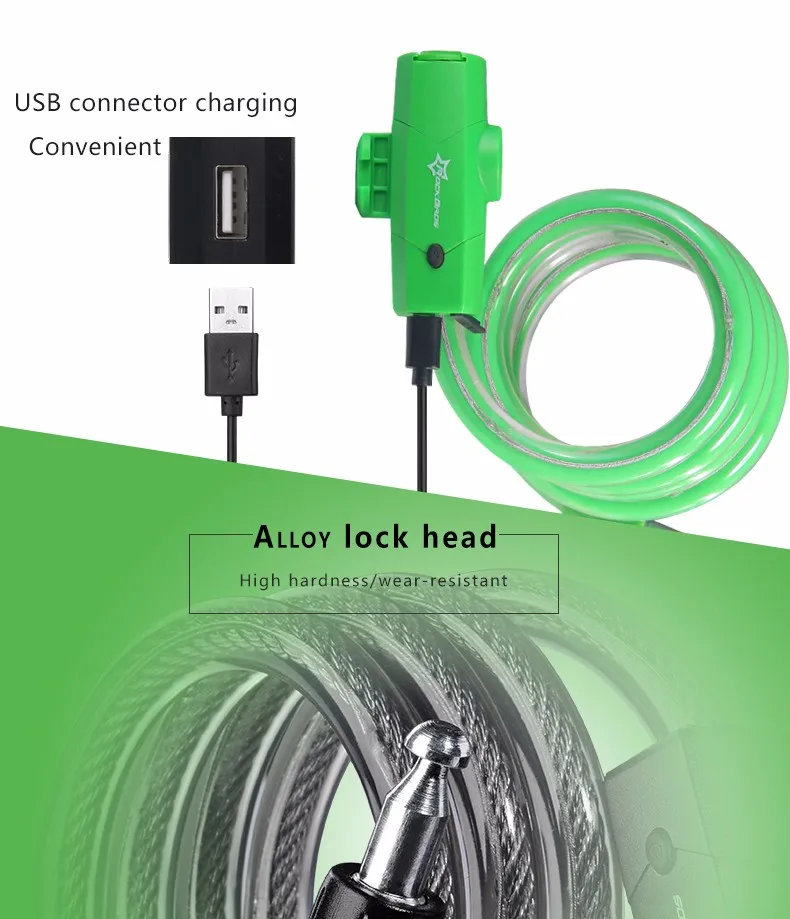 Top Rockbros 2 in 1 Bike Accessories Bicycle Light+Lock USB Rechargeable Waterproof Taillight 1.2 m Copper Wheel Lock Light Ciclismo 8 Top Rockbros 2 in 1 Bike Accessories Bicycle Light+Lock USB Rechargeable Waterproof Taillight 1.2 m Copper Wheel Lock Light Ciclismo 8