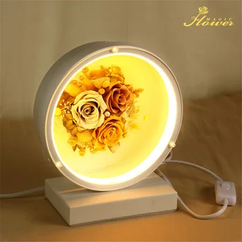 

Creative Preserved Dry Flowers Rose Bedside Lamp LED Light Decoration Wedding Bedroom