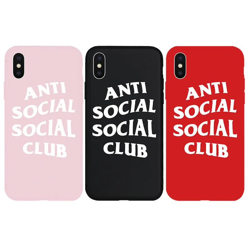 

ASSC Anti Social Club Soft Case for iPhone 6 6Plus 6s 6sPlus 7 7Plus 8 8Plus X Xs XR Xs Max 5 5s SE Phone Cover Coque Hull Capas