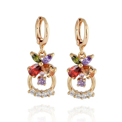 Kuniu Geometric Drop Earrings for Women Zircon Metal Material Exquisite Lovely Style Wedding Anniversary Occasion Jewelry | Украшения и