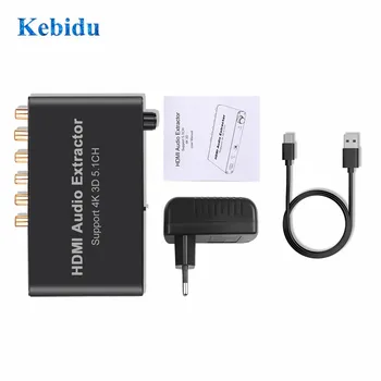 

KEBIDU 5.1CH HDMI Audio Extractor Decode Coaxial to RCA AC3/DST to 5.1 Amplifier Analog Converter 4K 3D for PS4 DVD Player HDTV