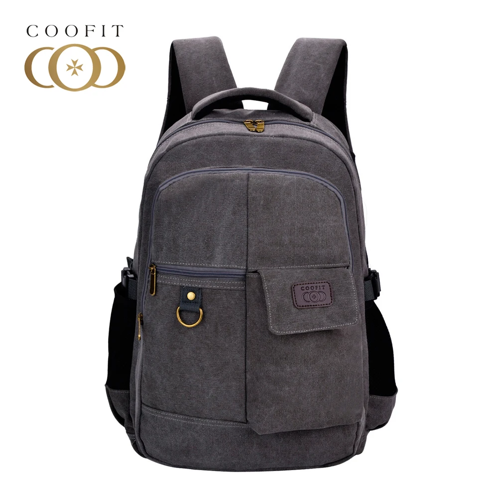 

Coofit Large Capacity Men Canvas Laptop Backpack Casual School Bags For Teen Boys Travel Backpacks Male Notebook Rusksacks