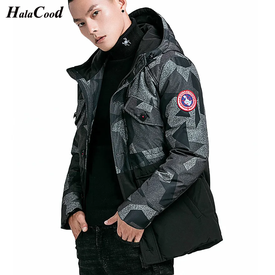Популярная парка, мужские пальто, зимняя куртка, мужская Тонкая Военная камуфляжная верхняя одежда, теплое пальто, верхняя брендовая одежда, повседневное Мужское пальто, топы - Цвет: Black 359