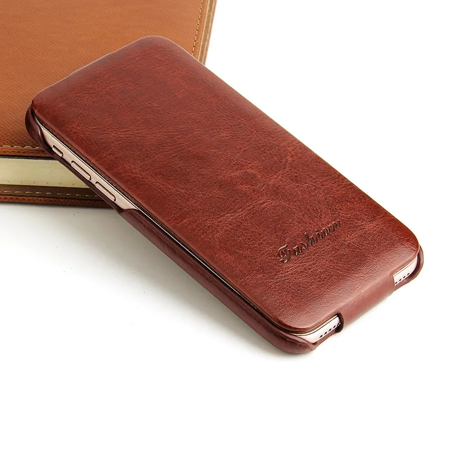 Luxurious Vertical Flip Genuine Leather Phone Case
