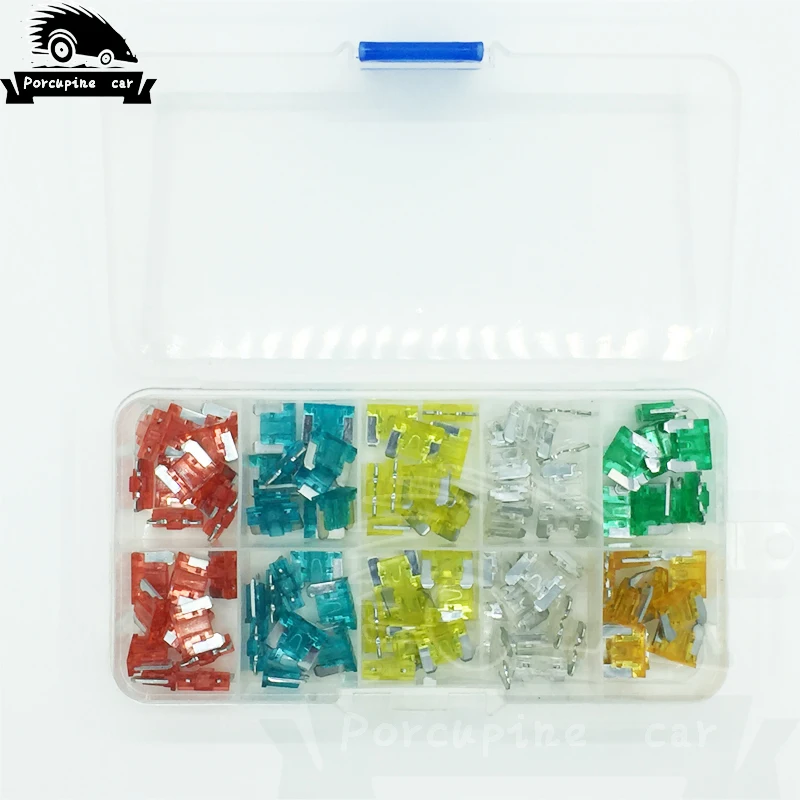 

100 pcs Micro Auto Mini Car Blade Fuses Assorted Kit with Black Extractor 5A 10A 15A 20A 25A 30A For The Car Auto Truck