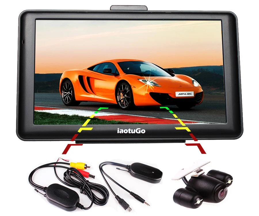 gps system for car iaotuGo 7" Android Car GPS Navigation+LED Night Vison Rear Camera,Android 4.4 Capacitive GPS Navigator 512M 8G Bluetooth AVIN car navigation