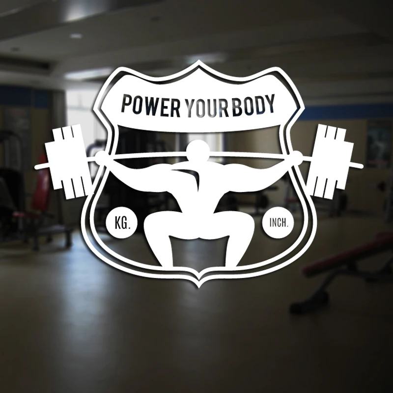 Dctal Car Fitness Club Decal Gym Sticker Body building Dumbbell Posters Vinyl Wall Decals