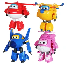 Hot Sale Super Wings Mini Planes Toy ABS Deformation Airplane Robots JETT Action Figure Boys Birthday
