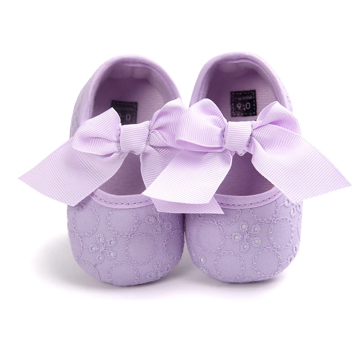 Purple Baby Lace Shoes Princess Bow Girl Baby Toddler Shoes Children Tennis Casual Soft Non-slip Newborn Shoes First Walker