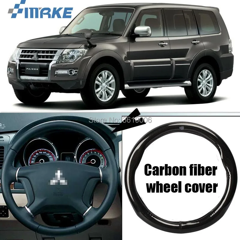 smRKE Car Accessories For Mitsubishi Pajero Black Carbon Fiber Leather