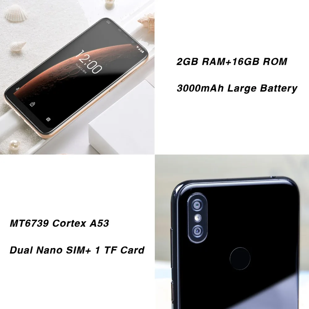 OUKITEL C13 Pro смартфон с 5 дюймовым дисплеем четырёхъядерным процессором MT6739 ОЗУ 2 Гб