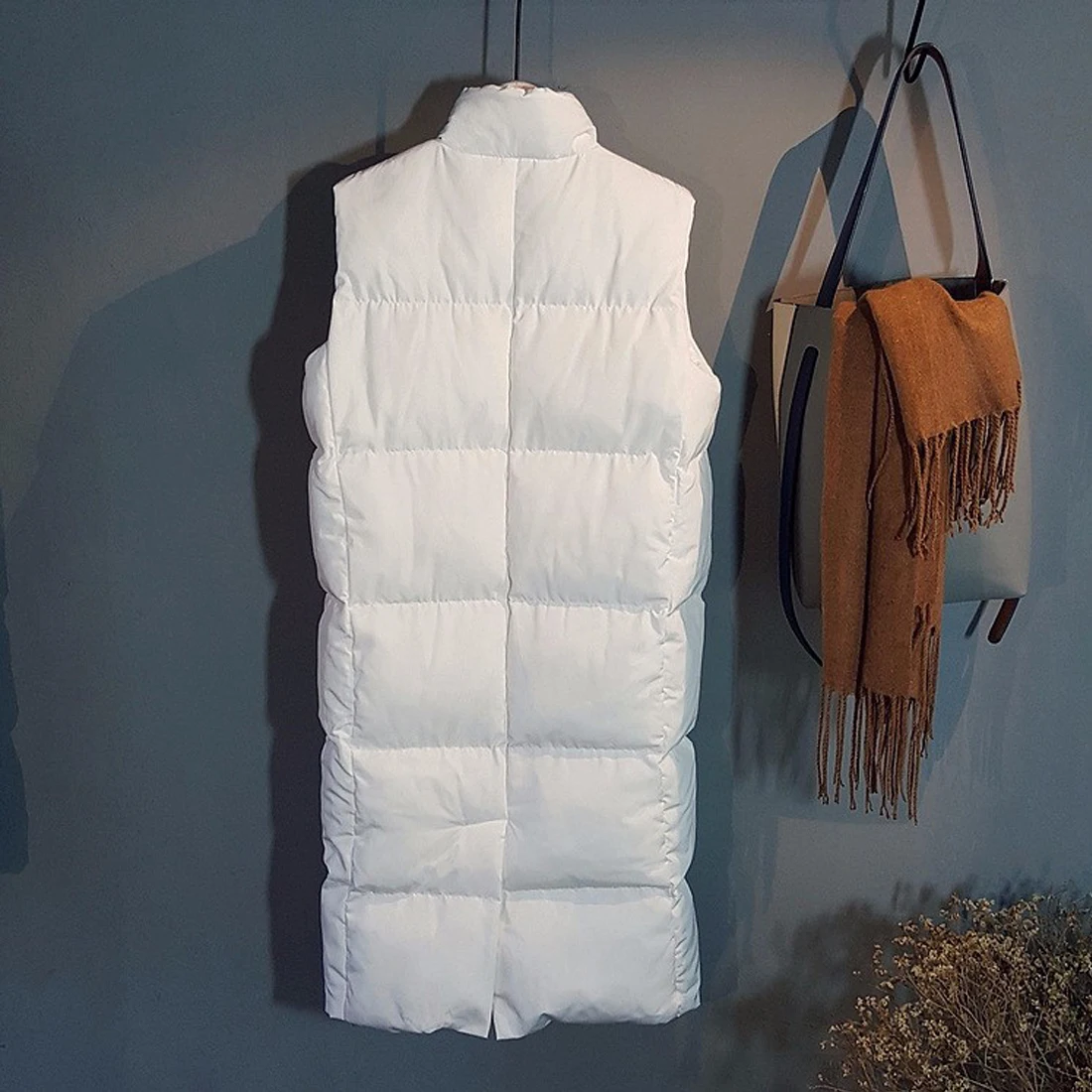 2017 Autumn Winter Women Waistcoat Sleeveless Cotton Vest Jacket Long Cotton Vest Down Coat