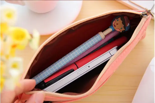 Женская сумка футляр для карандашей с цветами и садом|double zipper pencil case|zipper casepencil case |