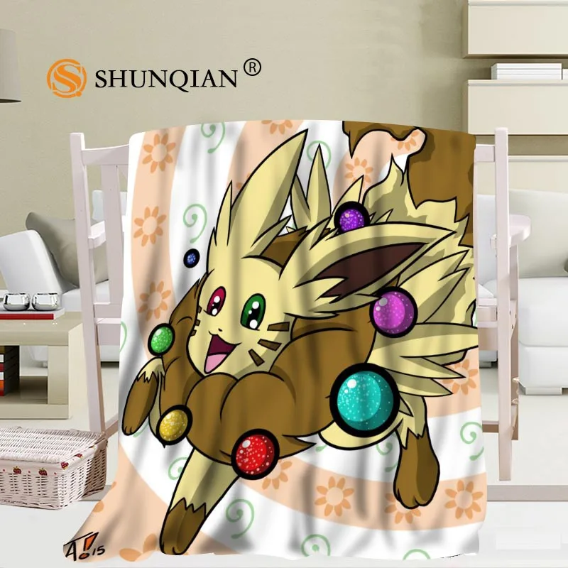 Пользовательские Eevee(Покемон) одеяла из фланелевой ткани 56x80 дюймов 50X60 дюймов 40X50 дюймов диван кровать плед ребенок взрослый теплое одеяло - Цвет: Blanket