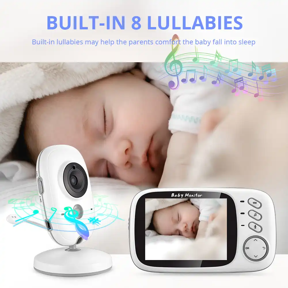 VB603 Wireless Video Color Baby Monitor 3.2 Inch High Resolution Night Vision Temperature Monitoring Baby Nanny Security Camera