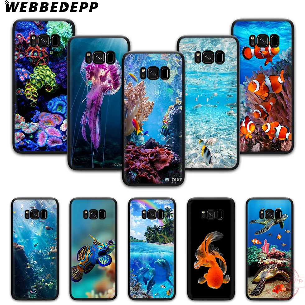 

WEBBEDEPP coral reef fish TPU phone case for samsung s6 s7 edge s8 s9 s10 plus s10e note8 9 note 10 Plus
