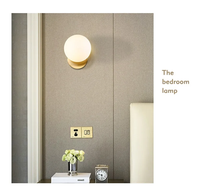 Стеклянный шар светодиодный настенный светильник современный металлический Настенный бра спальня гостиная Wandlamp лестница светильники