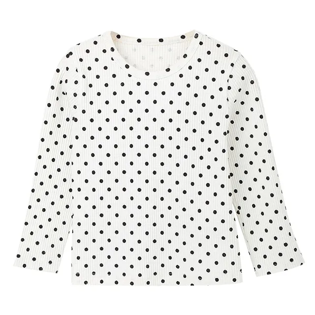 Spring Autumn Kids T Shirt For Boy Polka Dot Blouse For Girls Cotton T Shirts For Boys Long