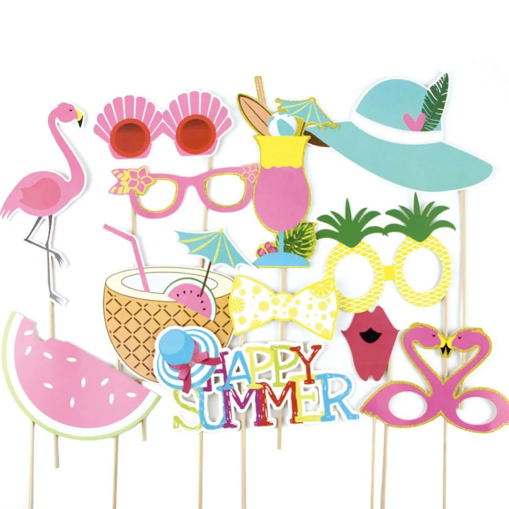 Us 4 15 15 Off Summer Mood Printable Hawaiian Photo Booth Props Beach Luau Hawaiian Party Decorations Pool Summer Time Party Tropical Party In Party