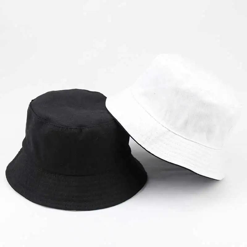 

Unisex Adult Flat Reversible Bucket Hats Solid Color Fisherman Caps Outdoors Sun Protective Beach Hat