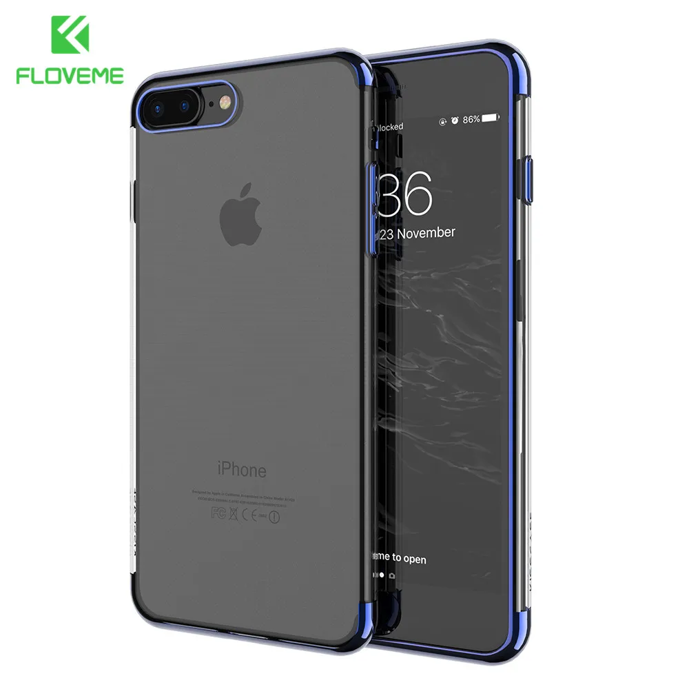 FLOVEME Transparent Soft Phone Case For iPhone 8 7 6 6s Plus Ultra Thin Cases Silicone Cover Shell |