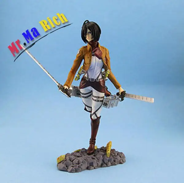 

New Arrival Japan Anime Big Size Attack On Titan Mikasa Ackerman Pvc Action Figure Kids Toys Doll 24cm Brinquedos Anime Figure