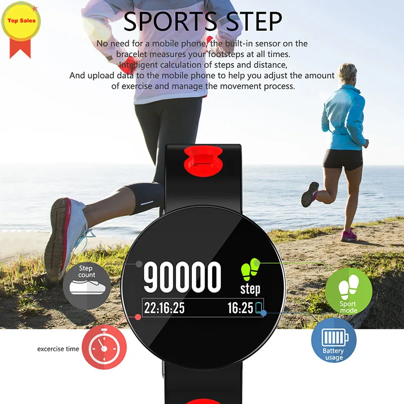 

new smart bracelet 2019 fitness tracker heart rate blood pressure monitor IP67 waterproof sports smart wristband men Android IOS
