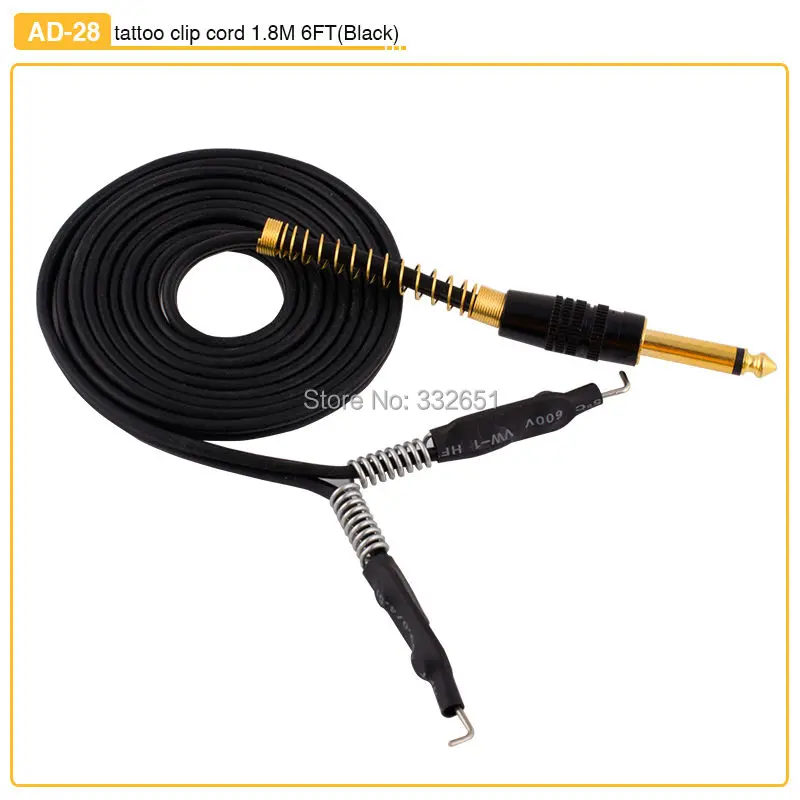 

Chuse Black 1.8M 6FT Stainless Steel Phono-Plug Silicone Tattoo Clip Cord For Tattoo Machine Gun Power Supply 4 Colors to Choose