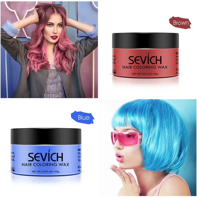 New Sevich Temporary Hair Color Wax Men Diy Mud One-time Molding Paste Dye Cream Hair Gel for Hair Coloring Styling Silver TSLM1