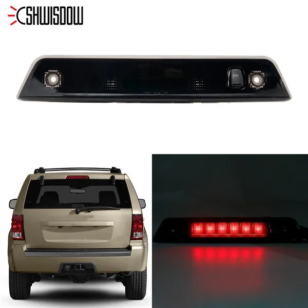 For 2005-2010 Jeep Grand Cherokee 3rd Third Brake Light Center High Mount Lamp Stop Light Smoke)