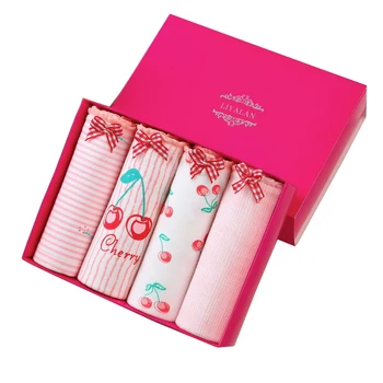 

4Pcs/lot Women Panties Sexy Cotton Underwear Girls Cute Printed Intimate Plus Size Briefs Lady Breathable Soft Underpants